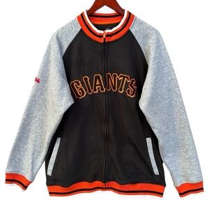San Francisco Giants MLB Adult Jacket Large Gray Black Full Zip Fleece Baseball